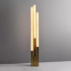 Vertical Alabaster Geometric Floor Lamp