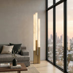 Vertical Alabaster Geometric Floor Lamp