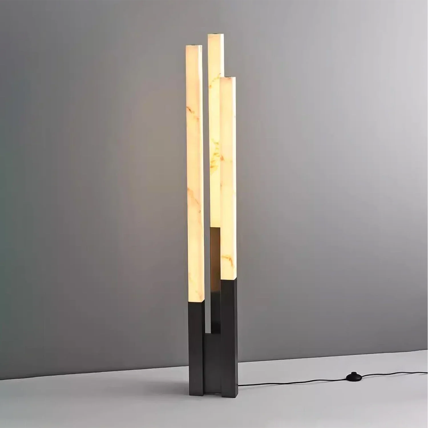 Vertical Alabaster Geometric Floor Lamp