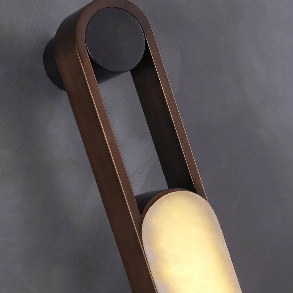 Vertical Ring Handle Alabaster Wall Lamp