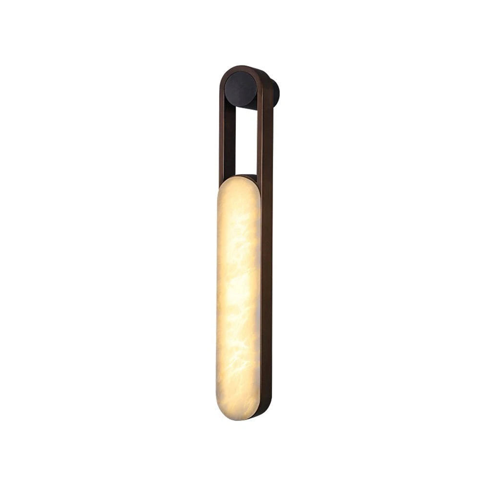 Vertical Ring Handle Alabaster Wall Lamp