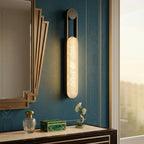 Vertical Ring Handle Alabaster Wall Lamp