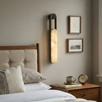Vertical Ring Handle Alabaster Wall Lamp