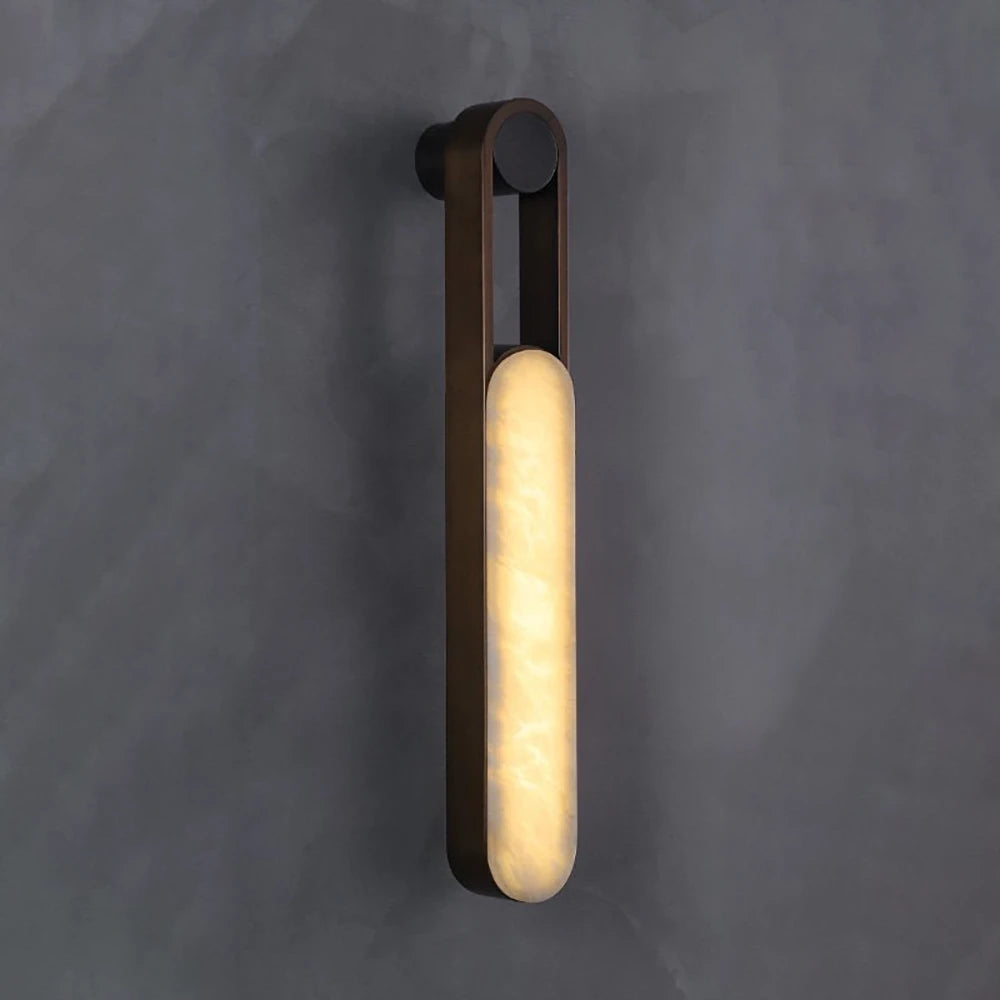 Vertical Ring Handle Alabaster Wall Lamp