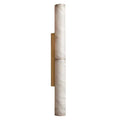 Illuminated Modern Dual-Tier Cylindrical Alabaster Wall Sconce Studio Shot