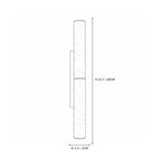 Modern Dual-Tier Cylindrical Alabaster Art Glass Wall Sconce Line Art Dimension Diagram