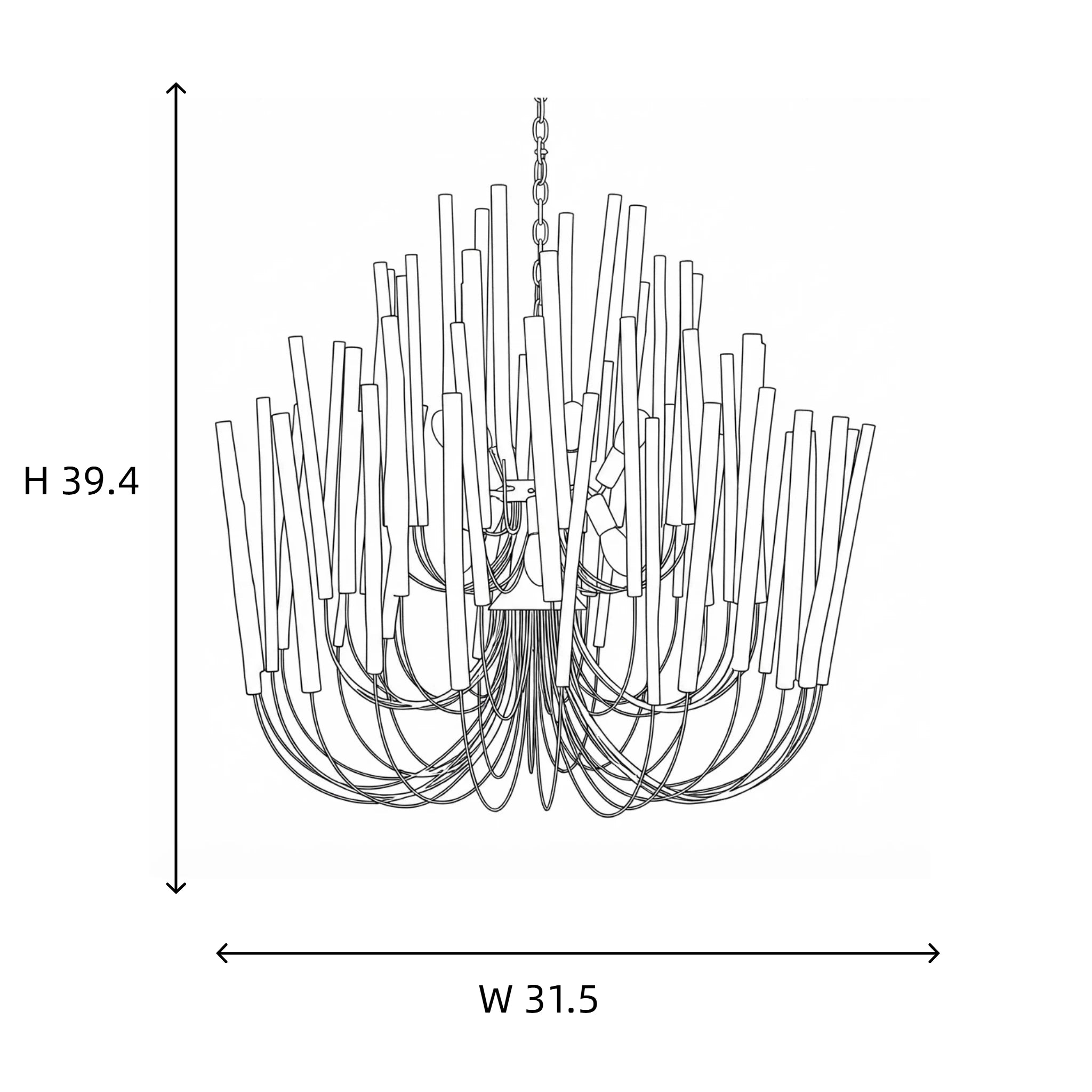 Vertical Coral Cluster Chandelier