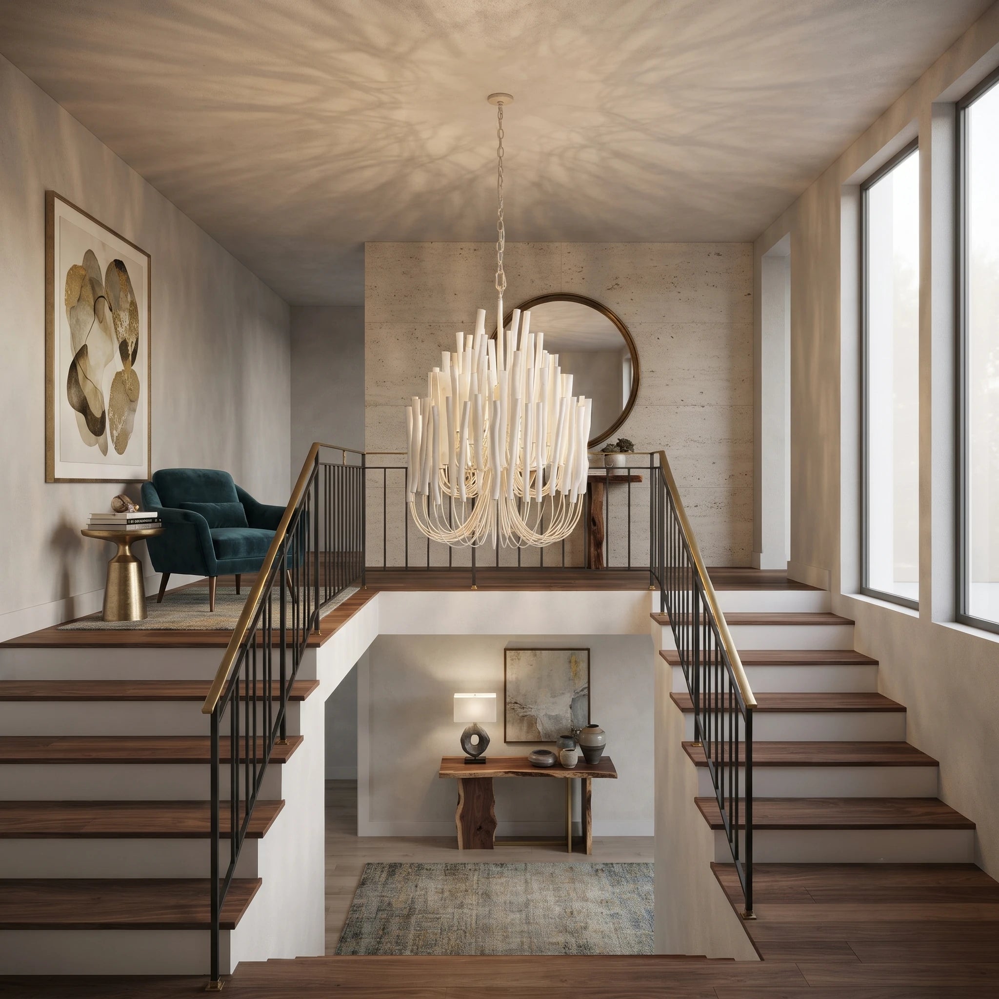 Vertical Coral Cluster Chandelier