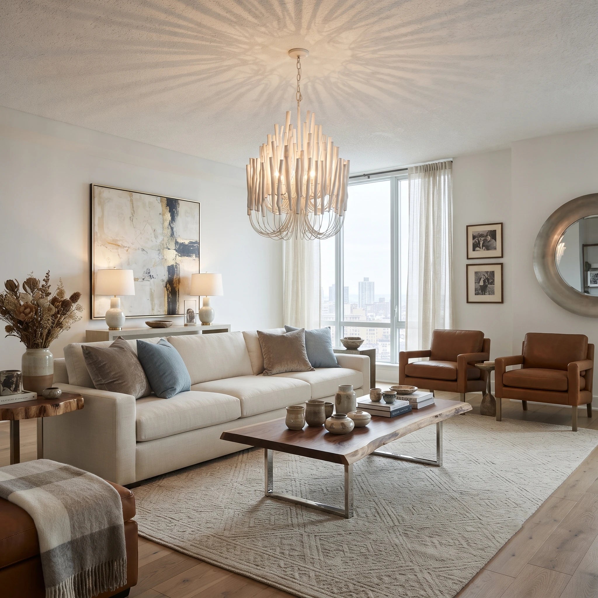 Vertical Coral Cluster Chandelier