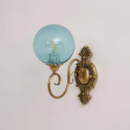 Victorian Brass Pink Glass Sconce