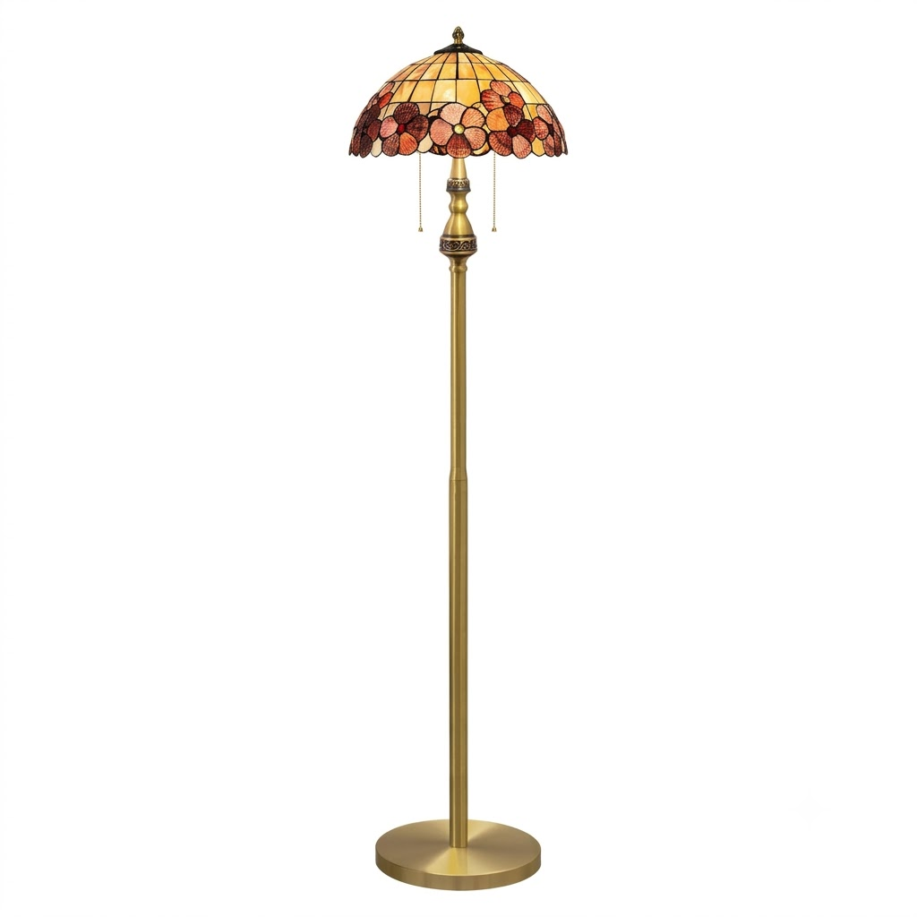 Vintage Amberwood Mosaic Floor Lamp