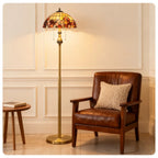 Vintage Amberwood Mosaic Floor Lamp