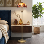Vintage Amberwood Mosaic Floor Lamp