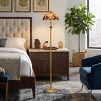 Vintage Amberwood Mosaic Floor Lamp