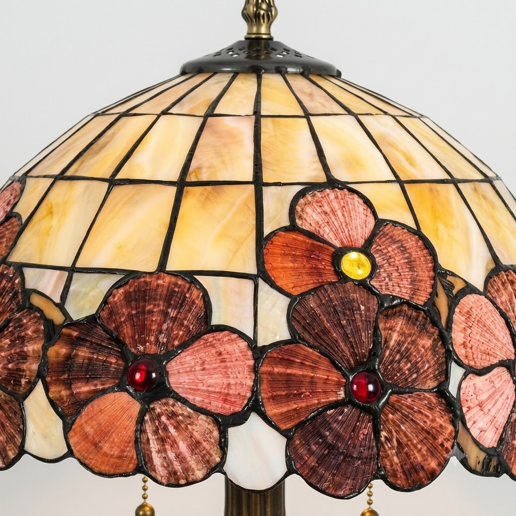 Vintage Amberwood Mosaic Floor Lamp
