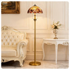 Vintage Amberwood Mosaic Floor Lamp