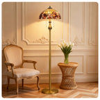 Vintage Amberwood Mosaic Floor Lamp