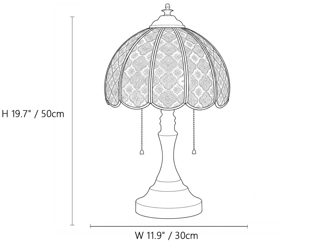 Vintage Embossed Cross Table Lamp
