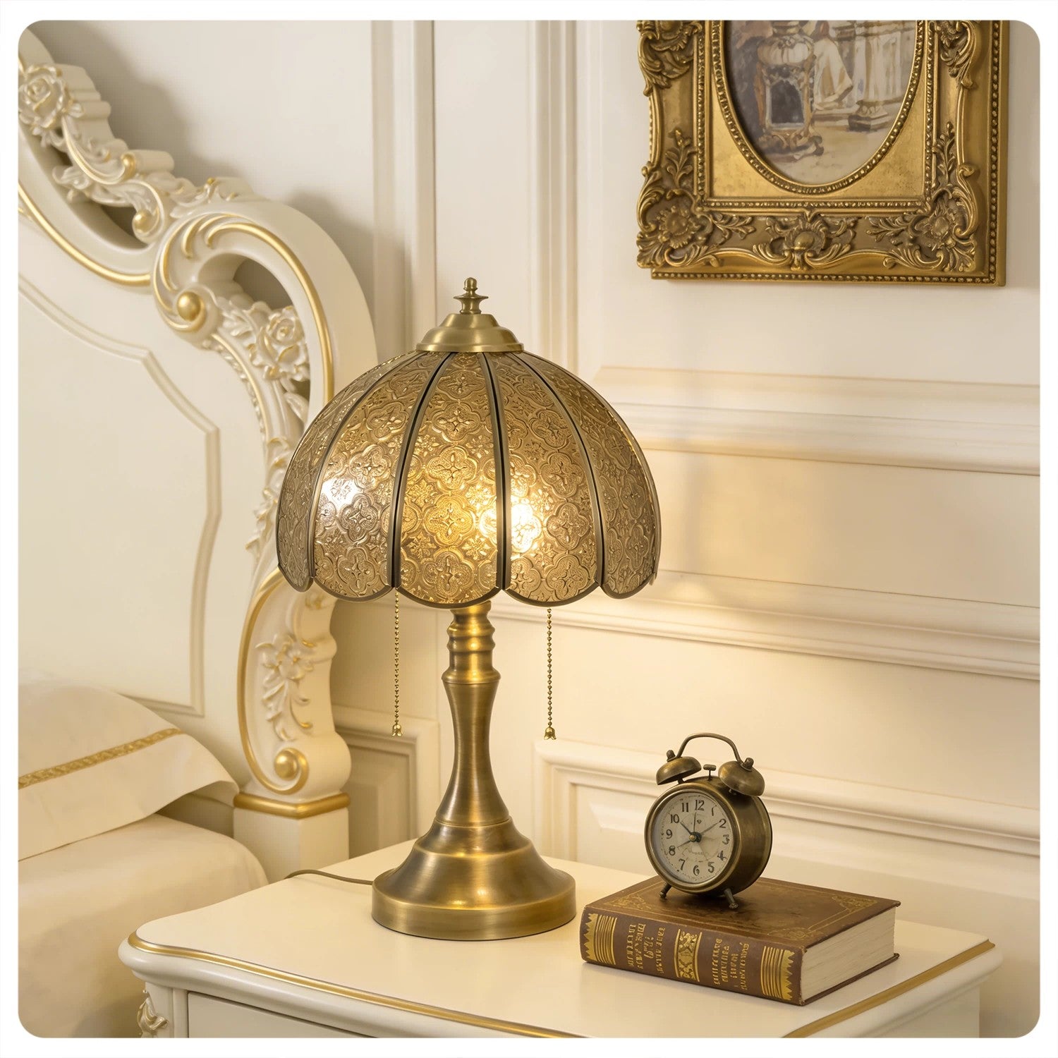 Vintage Embossed Cross Table Lamp
