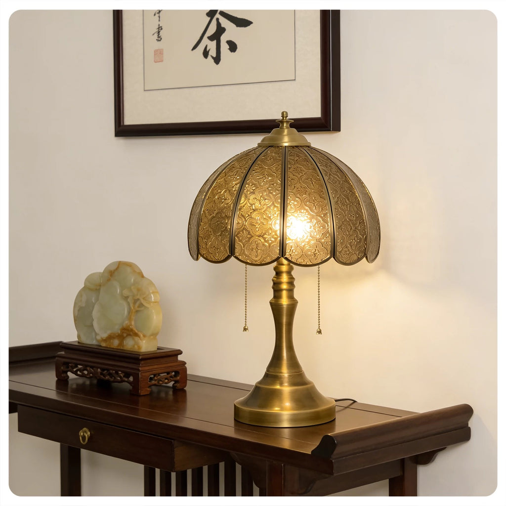 Vintage Embossed Cross Table Lamp