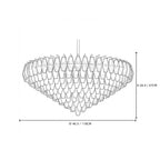 Modern Cascading Amber Faceted Art Glass Chandelier Style B Line Art Dimension Diagram