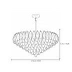 Modern Cascading Amber Faceted Art Glass Chandelier Style A Line Art Dimension Diagram