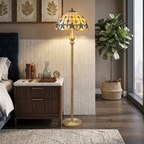 Vintage Peacock Mosaic Floor Lamp