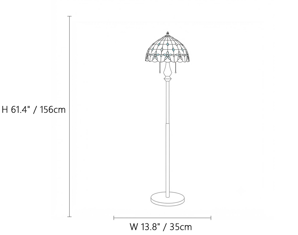 Vintage Peacock Mosaic Floor Lamp