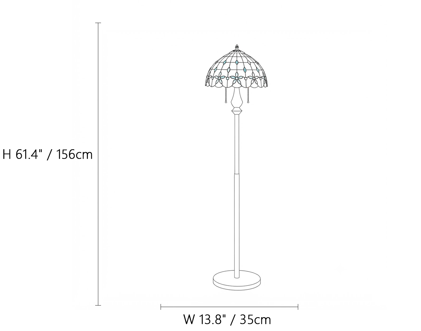 Vintage Peacock Mosaic Floor Lamp