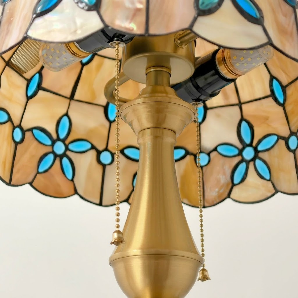 Vintage Peacock Mosaic Floor Lamp