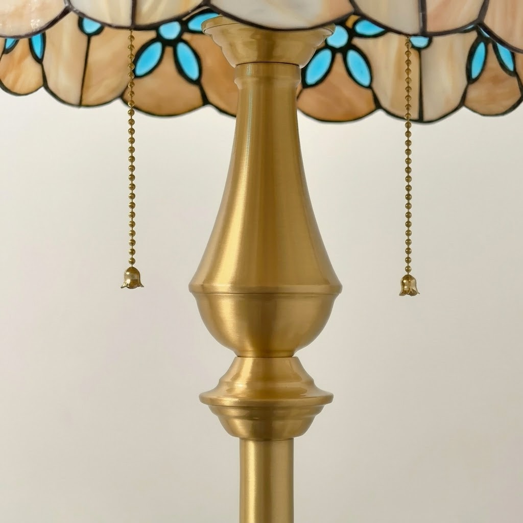 Vintage Peacock Mosaic Floor Lamp