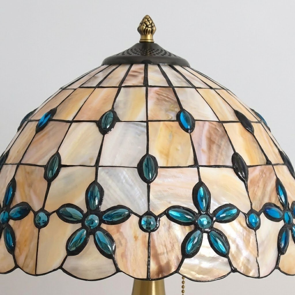 Vintage Peacock Mosaic Floor Lamp