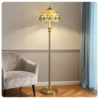 Vintage Peacock Mosaic Floor Lamp