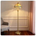 Vintage Peacock Mosaic Floor Lamp