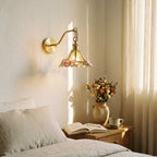 Modern Brass Butterfly Wall Sconce in Sunlight Bedroom