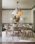 Modern Art Glass Chandelier in Formal Dining Room Setting