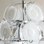 Detail View of Cascading Art Glass Disc Arrangement