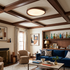 Walnut Curved Wood Flush Mount