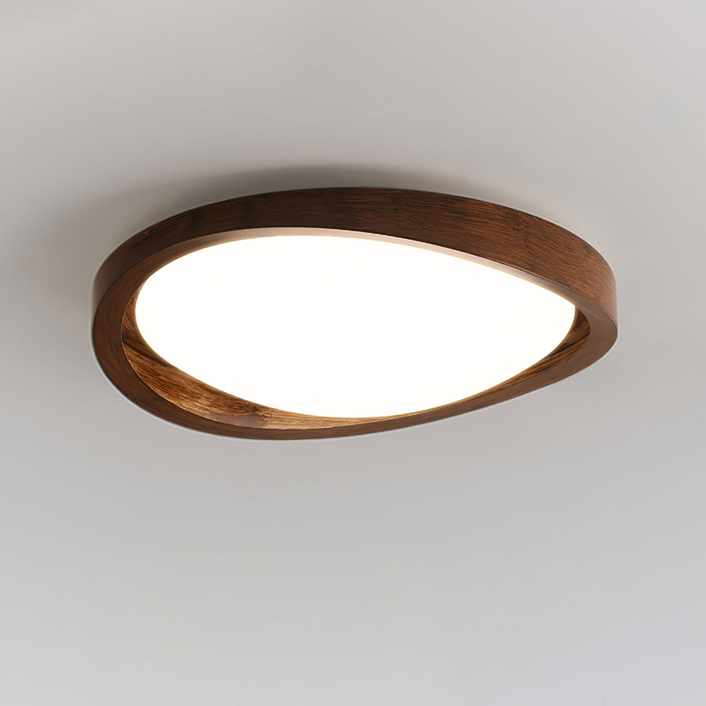 Walnut Curved Wood Flush Mount