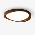Walnut Curved Wood Flush Mount