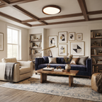 Walnut Curved Wood Flush Mount