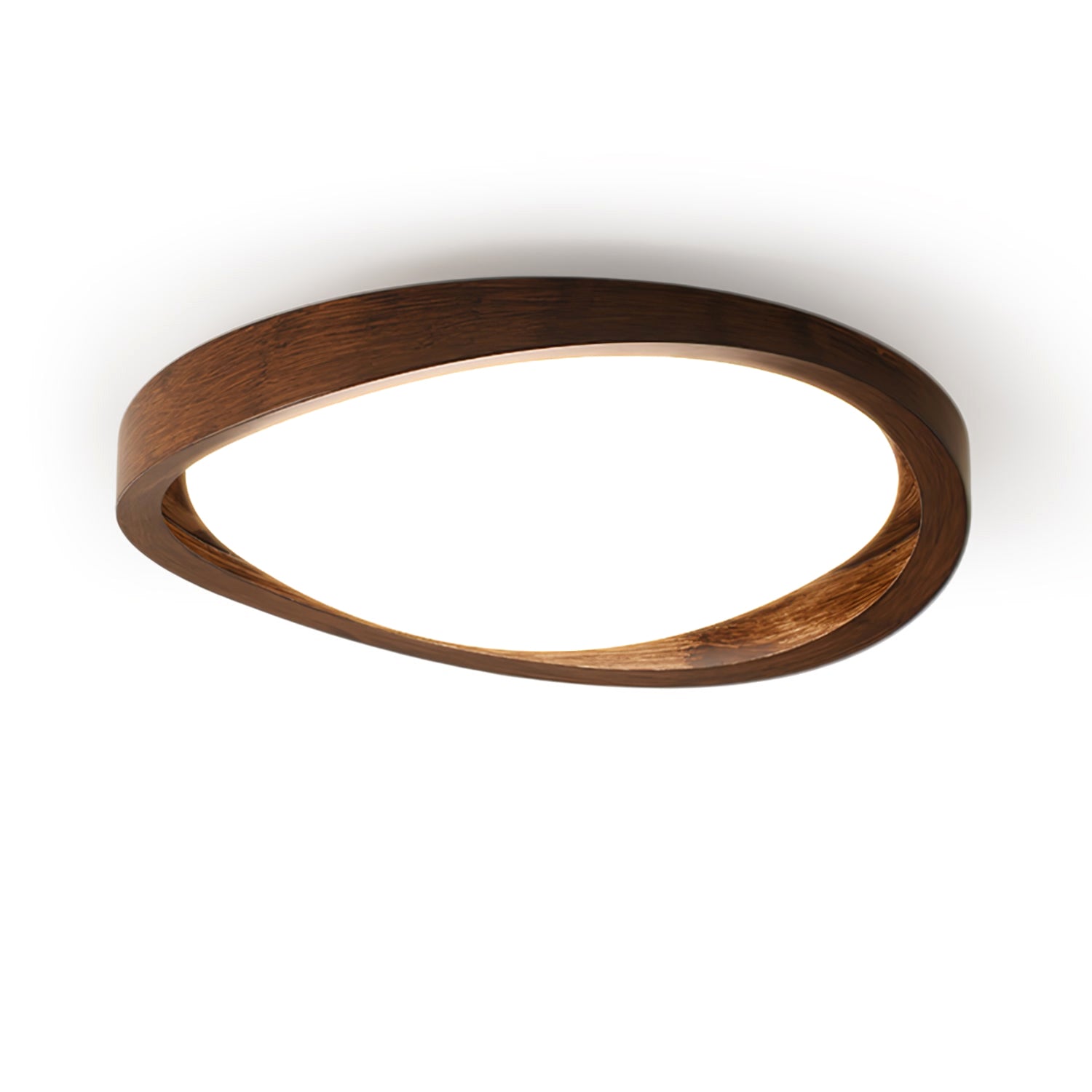 Walnut Curved Wood Flush Mount