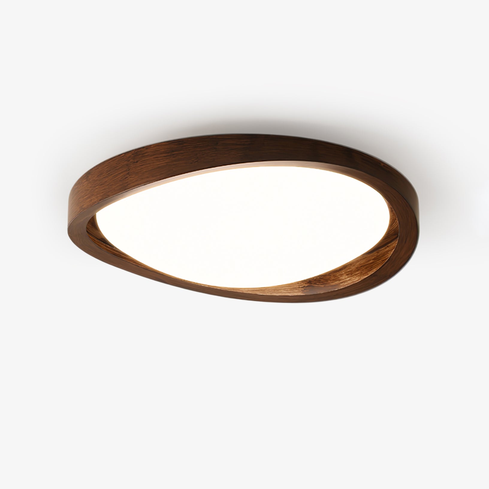 Walnut Curved Wood Flush Mount