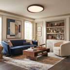 Walnut Curved Wood Flush Mount