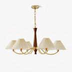 Walnut Pleated Multi-Arm Chandelier