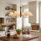 Walnut Pleated Multi-Arm Chandelier
