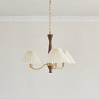 Walnut Pleated Multi-Arm Chandelier
