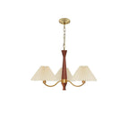 Walnut Pleated Multi-Arm Chandelier