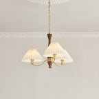 Walnut Pleated Multi-Arm Chandelier