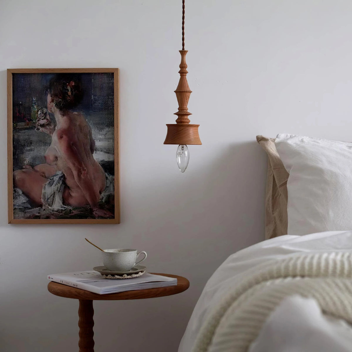 Suspension fuseau noyer